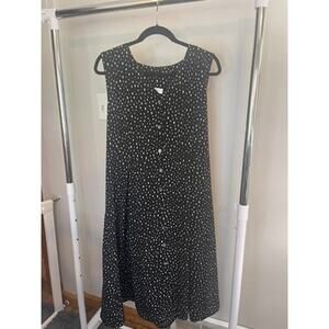 Two Twenty Collection Women Vintage Black Button Front Midi Dress Size Large